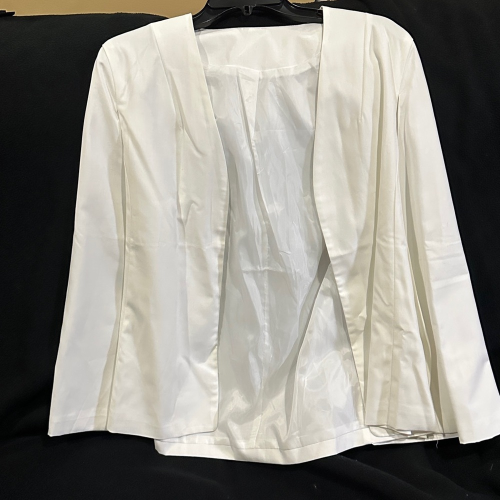 Elegant White Cape Blazer